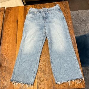 J Crew Light Blue Frayed Hem Jeans Sz 28